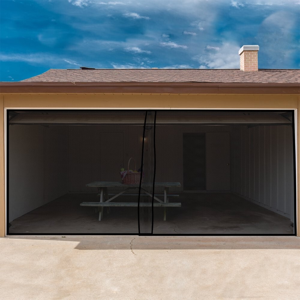 Double Garage Screen Door with Magnetic Closure to Keep Bugs Out-image