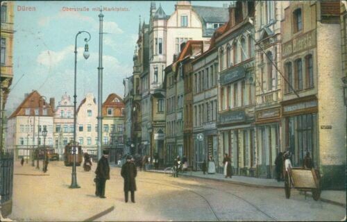 Postcard Düren Oberstraße marketplace (No. 9408)