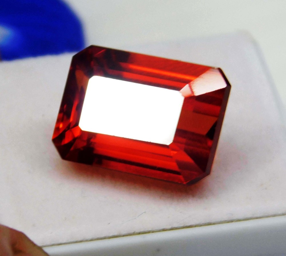 21.45 Ct Natural Mexican Fire Opal Red Orange Emerald Cut Loose Gemstone