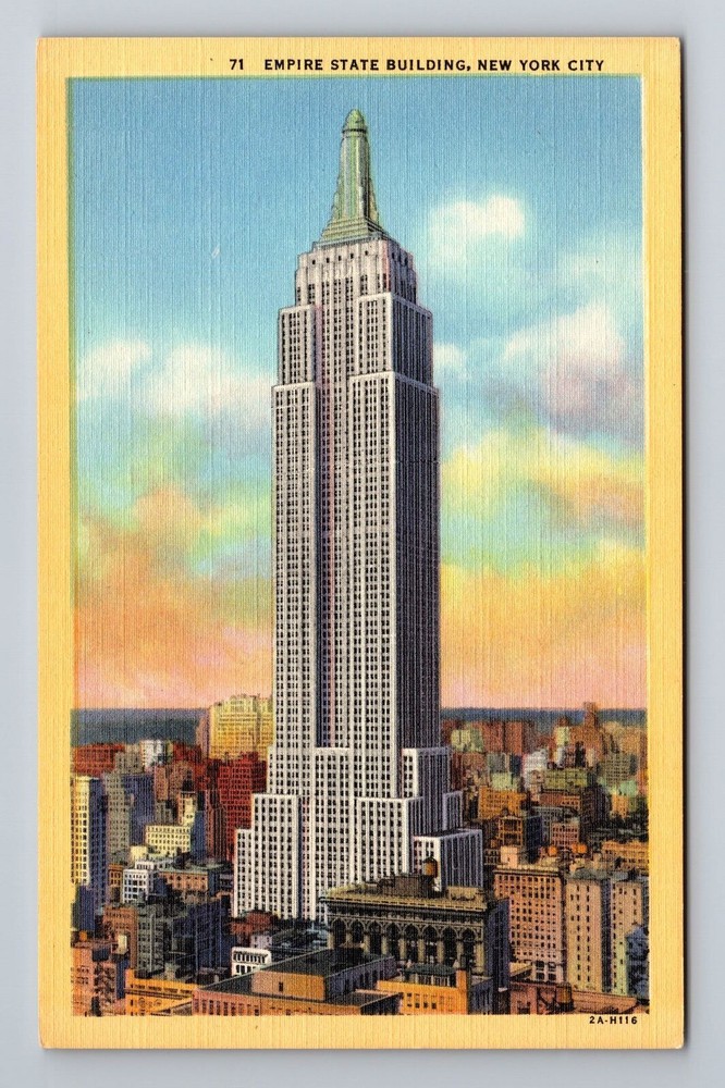 Scenic Vintage New York City Postcard Featuring the Iconic Empire State Building