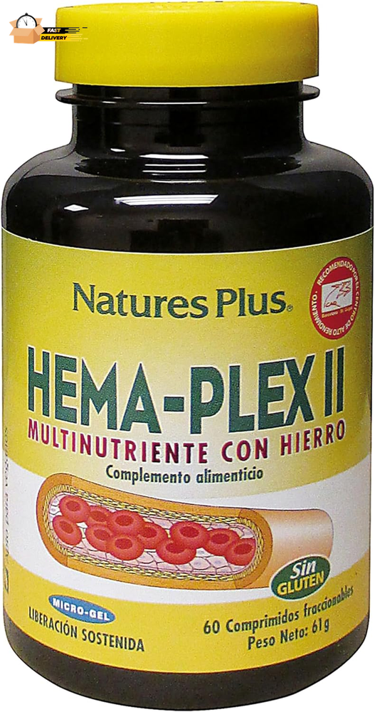 Naturesplus Hema-Plex Iron 60 Mixed Berry Chewables with 85mg Elemental Iron