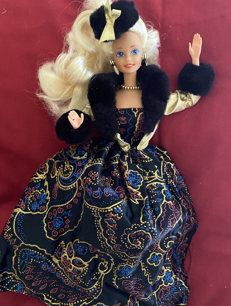 Vintage 1993 Golden Winter Barbie Limited Edition 10684 Evening Gown Doll