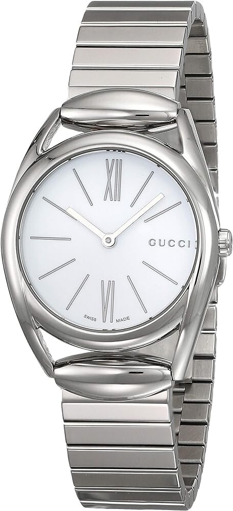 Gucci Horsebit Womens White Dial Roman Numerals Watch YA140505 $920 MSRP