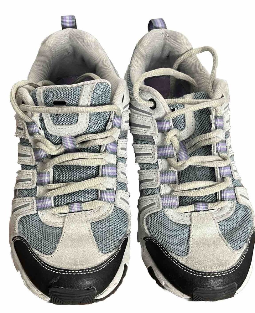 Fila Shoes Day Hiker Low Top Sneaker Lace Up Gray Blue Purple Women 7 Hike Walk