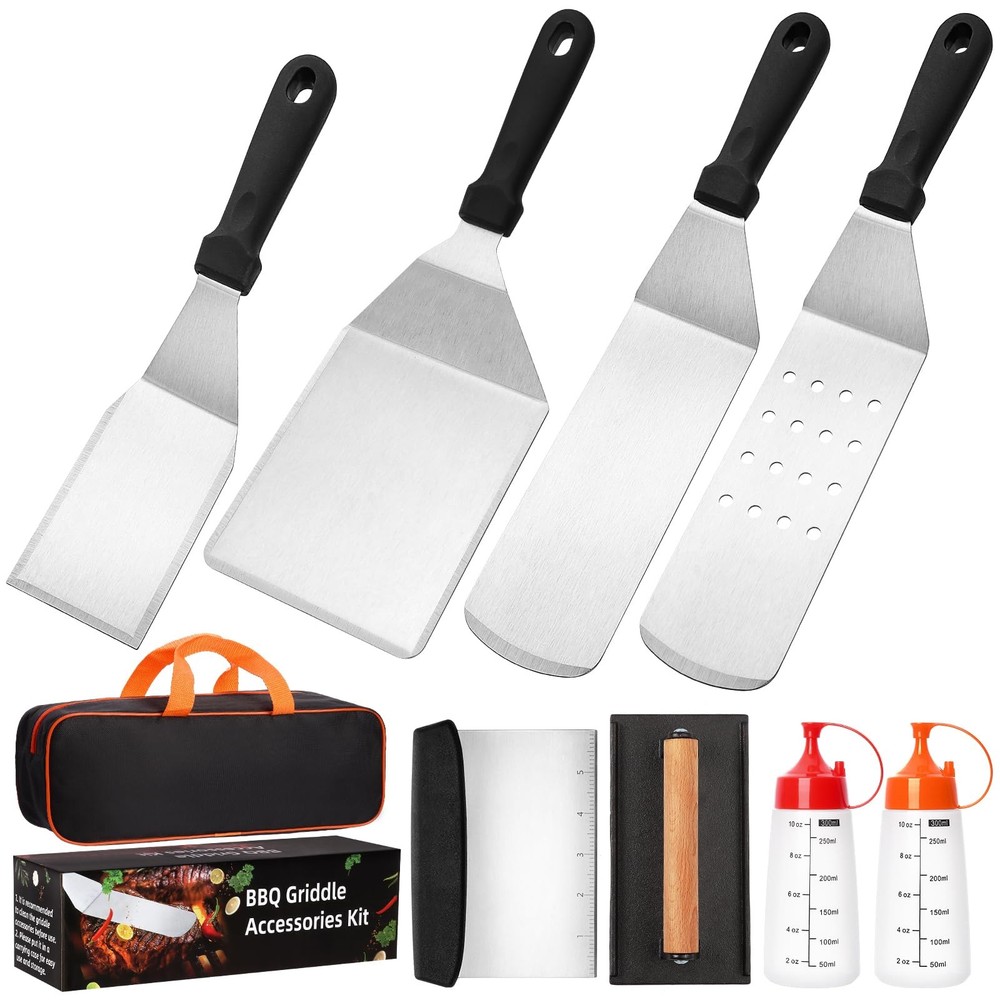 10PCS Flat Top Grill Accessories Kit with Smash Burger Tools for Griddle Cooking