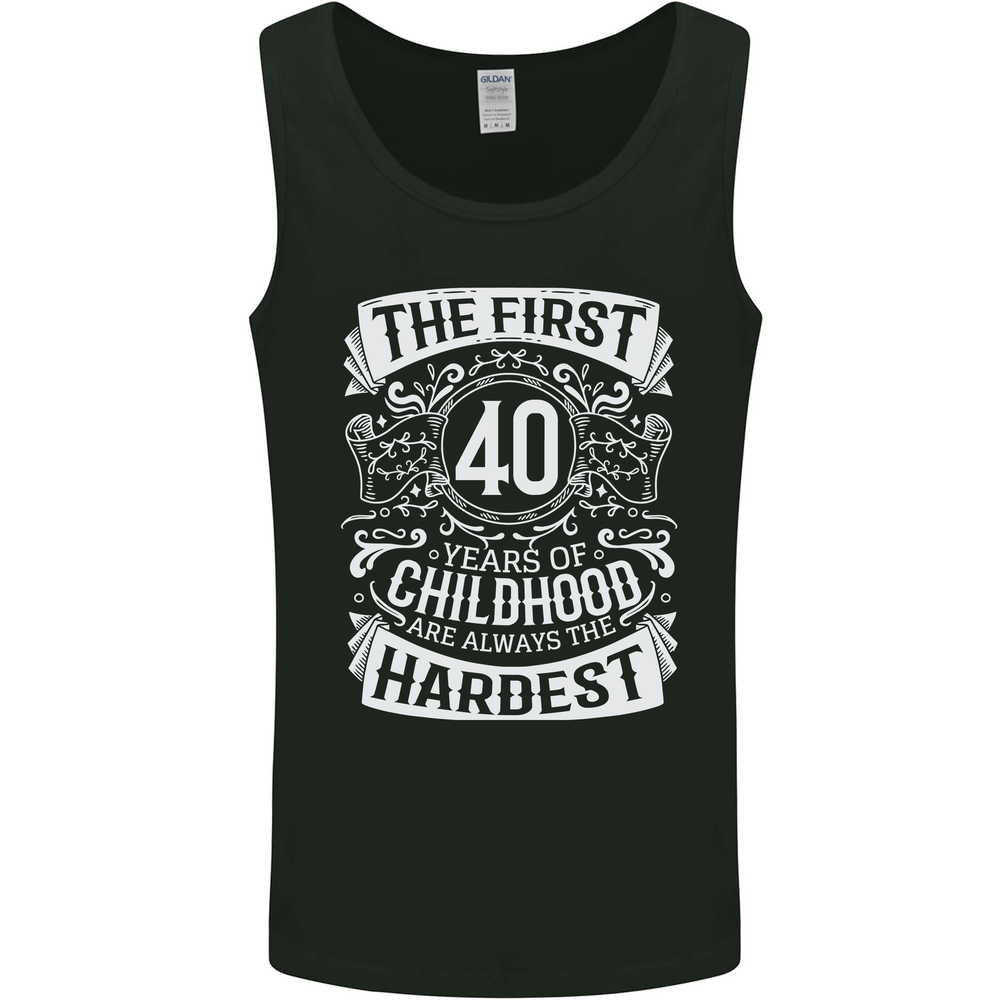 First 40 Years of Childhood Funny 40th Birthday Mens Vest Tank Top