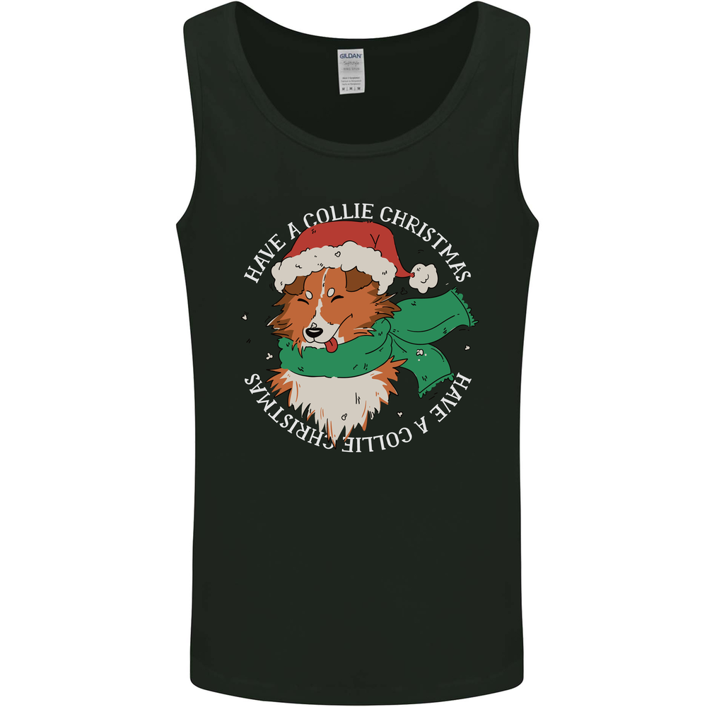 Rough Collie Dog Christmas Xmas Mens Vest Tank Top