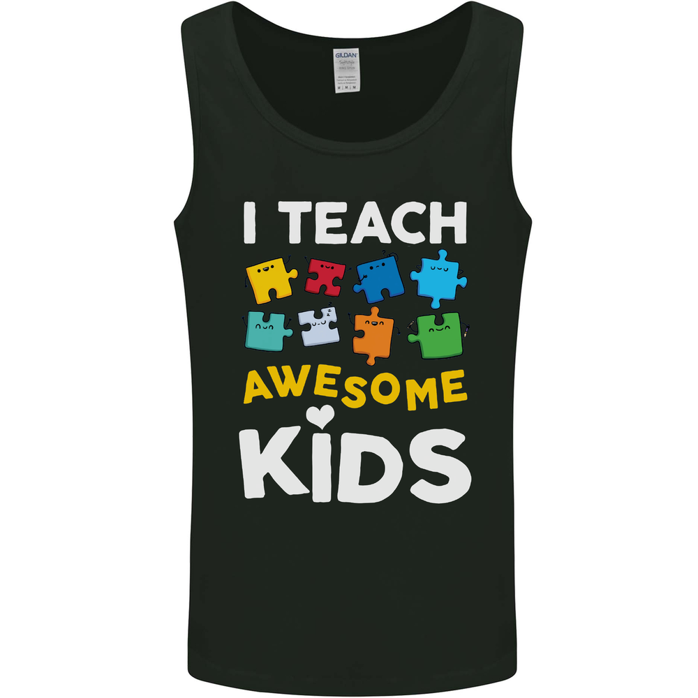 I Teach Awesome Kids Funny Teacher Teaching Mens Vest Tank Top