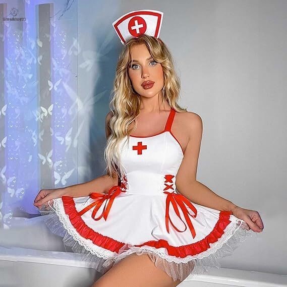 Nurse Outfit Costume Women Sexy Cosplay Lingerie Naughty Roleplay Uniform