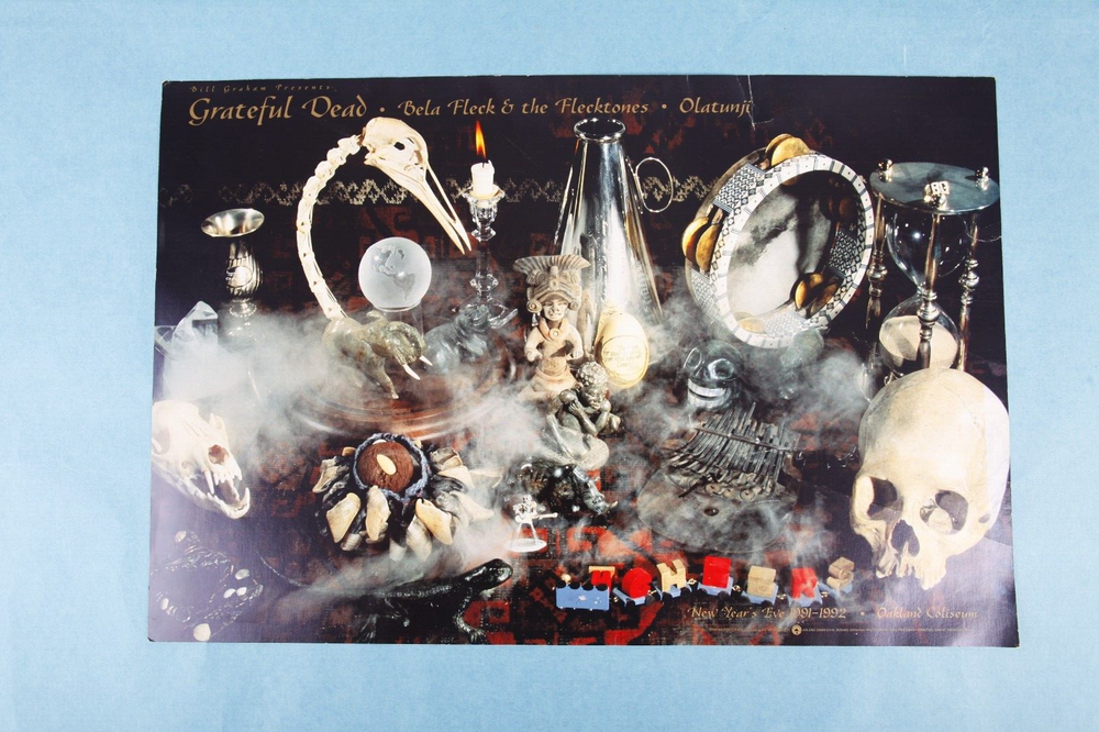 RARE VARIANT COLORS 1991 GRATEFUL DEAD & BELA FLECK NEW YEARS EVE CONCERT POSTER