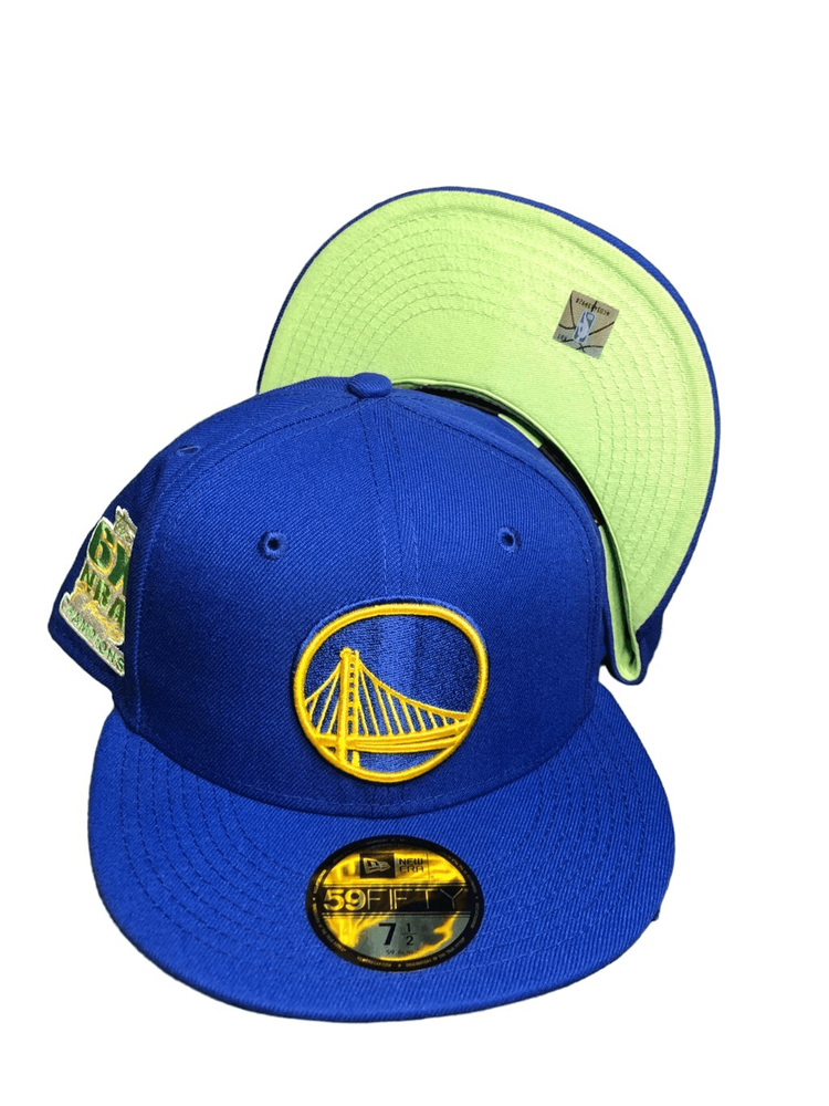 New Era Golden State Warriors Pop Citrus 59FIFTY Fitted Cap Hat Size 7 1/2
