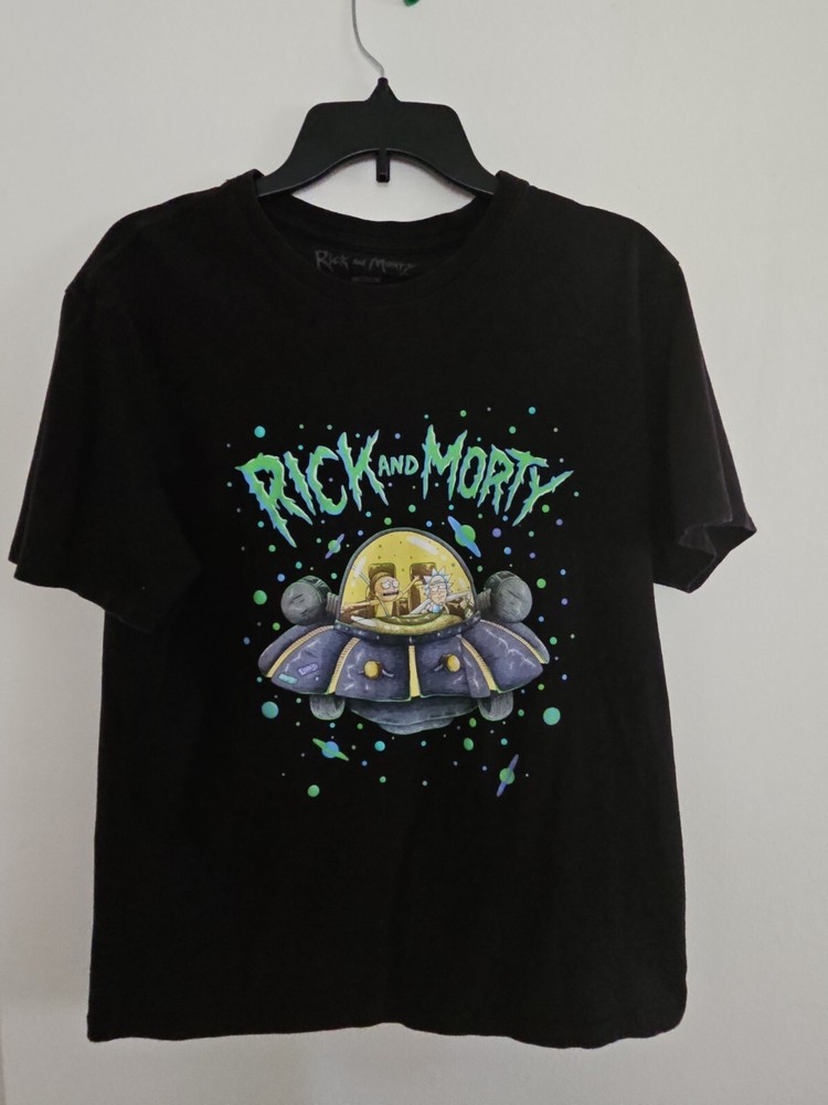 Rick and Morty Tee Shirt Size Large Adult Swim Size Medium Mens Space Ship