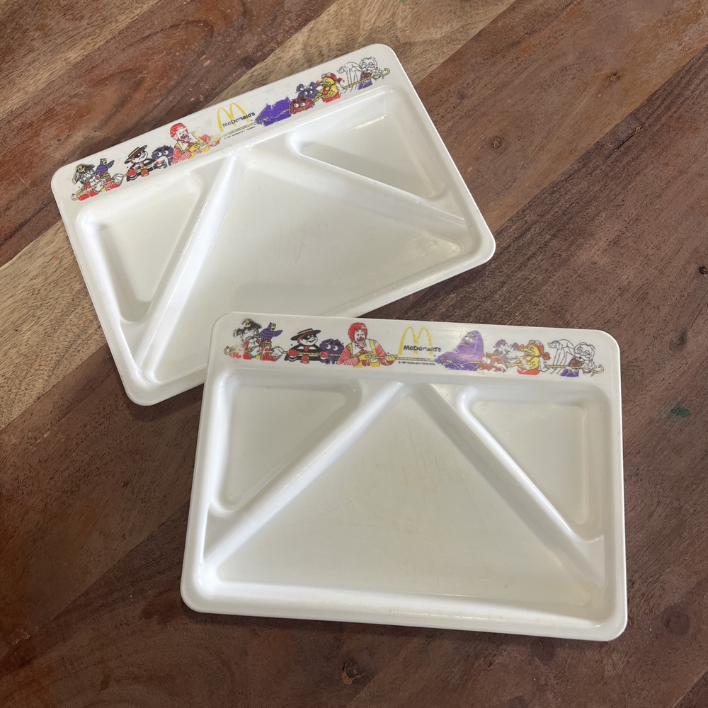 Vintage 1987 McDonald's Happy Meal Plastic Character Tray Plate for Kids