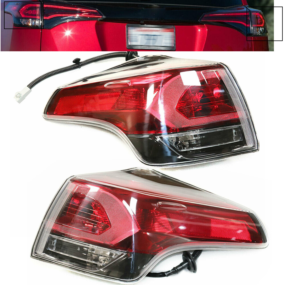 Upgrade your 2016-2018 Toyota RAV4 with a durable Halogen Tail Light Set featuring outer red lenses for both left and right LH RH sides
