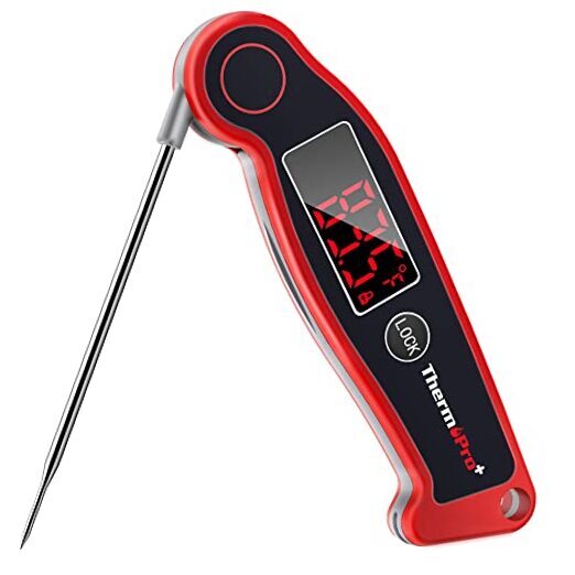 TP19 Waterproof Digital Meat Thermometer for Grilling with Classic-red