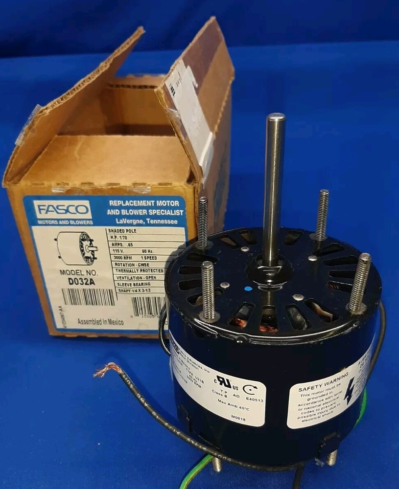 NEW D032A 1/70 HP 115V 3000 RPM Motor PROJECT AIR FAN BLOWER 1/4