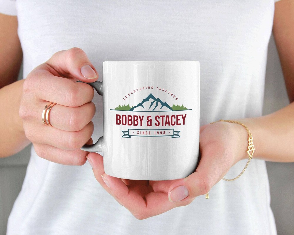 Adventuring Together Custom Personalize 11oz White Ceramic Coffee Mug Design 8