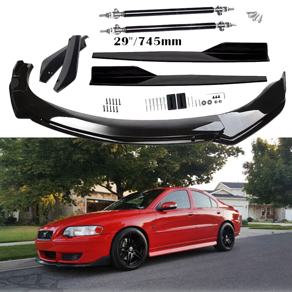 Front Rear Bumper Lip Spoiler Splitter Body Kit Side Skirt For Volvo S40 S60 S70
