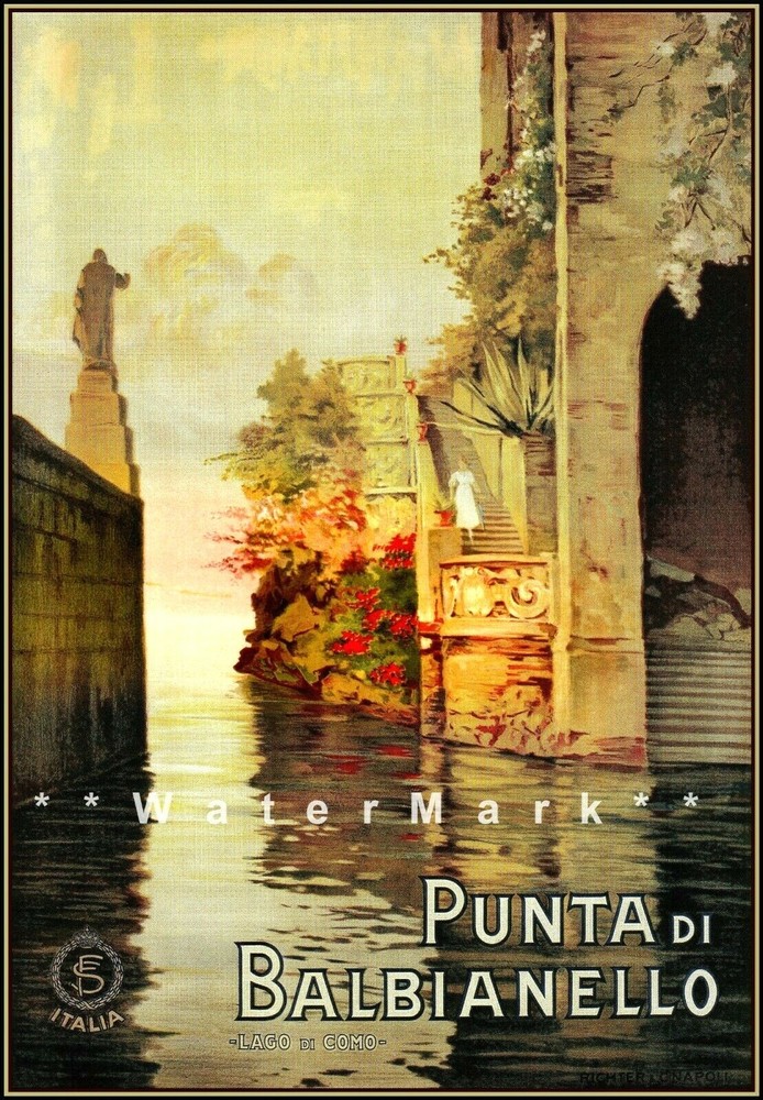Italy 1925 Punta Di Balbianello Vintage Poster Retro Wall Art Decor