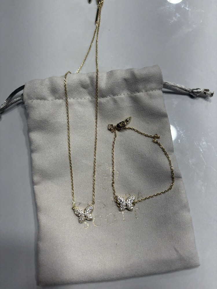 Kendra Scott Gold-Tone Butterfly Jewelry Set with Necklace and Bracelet