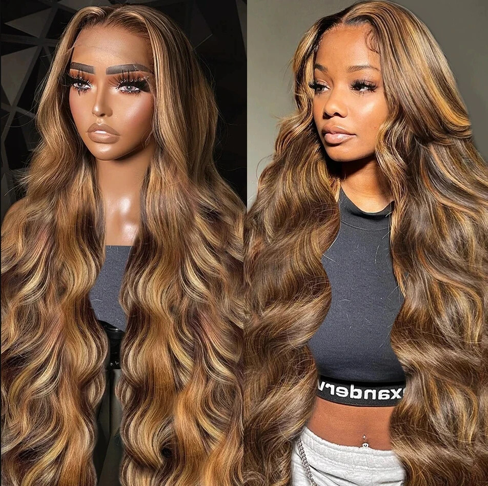 4/27 Highlight Blonde Body Wave HD Lace Front Wig Brazilian Hair