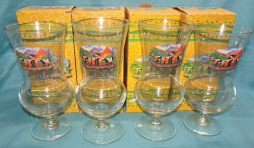 LOT of 4 DOWNTOWN DISNEY ORLANDO FLORIDA T-REX CAFE DINOSAUR HURRICANE GLASS