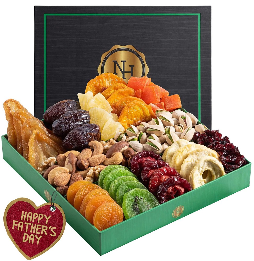 Fathers Day Dried Fruit & Nuts Gift Basket - Fresh Dried Fruit & Nuts Gift Ba...-image