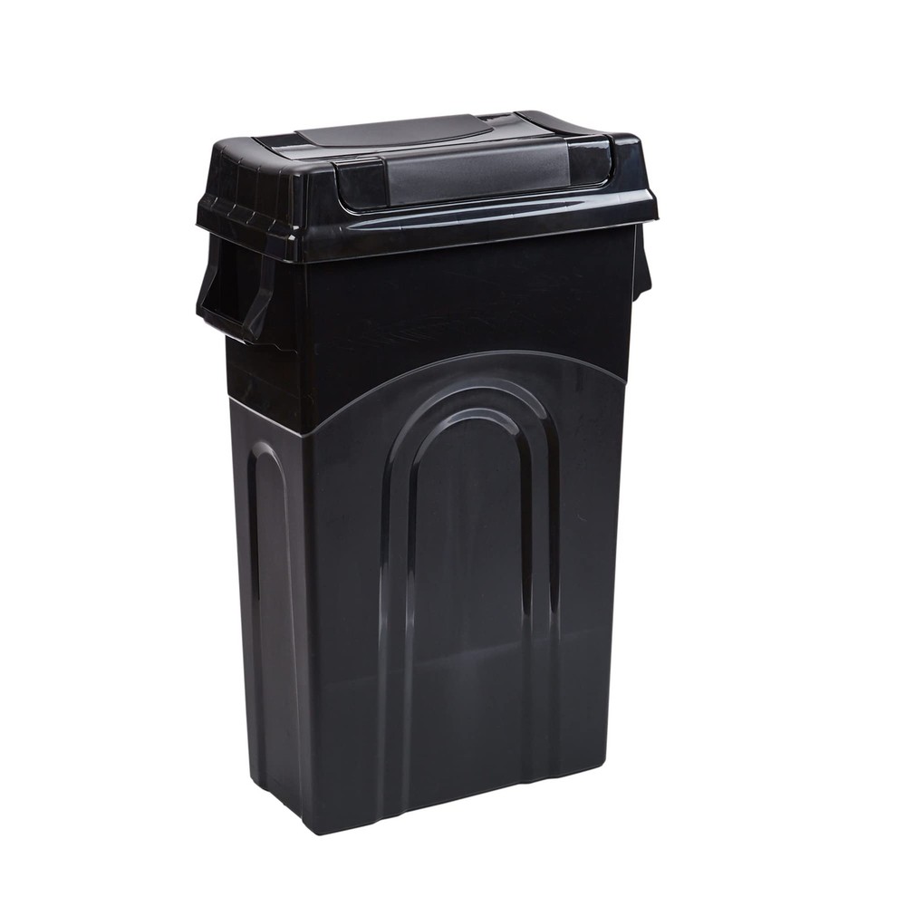 United Solutions Highboy Waste Container with Swing Lid, 23 Gallon, Space Sav...