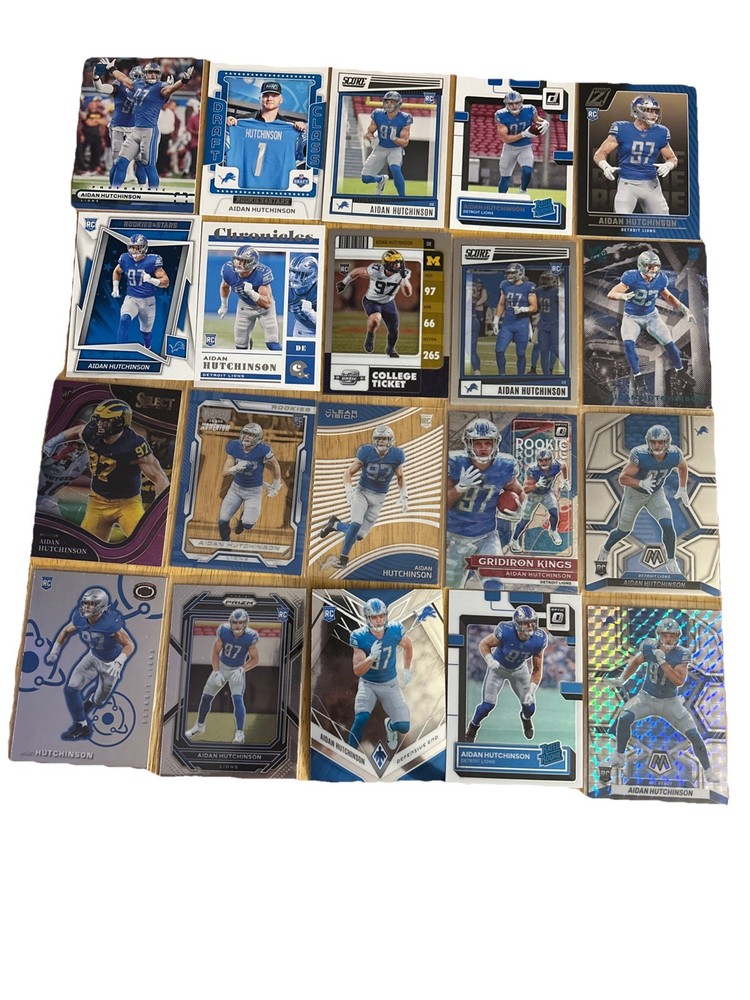 Aidan Hutchinson Lions 2022 Rookie Lot Of 37 Diff. Cards Parallels Inserts +++