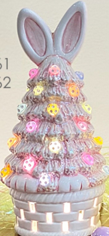 Ceramic Bisque~ Ready to Paint~Easter Bunny Tree ~ lighting included