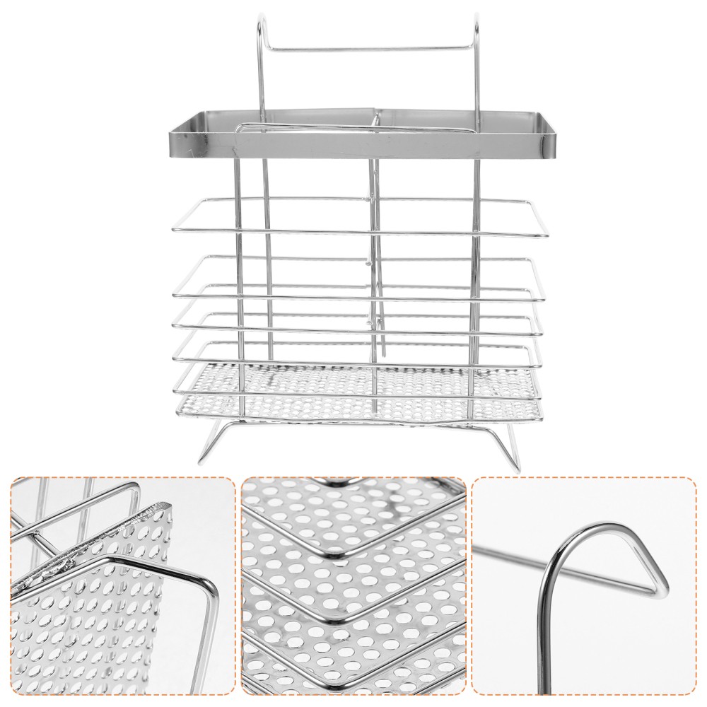 Modern Stainless Steel Chopstick Holder & Utensil Draining Rack