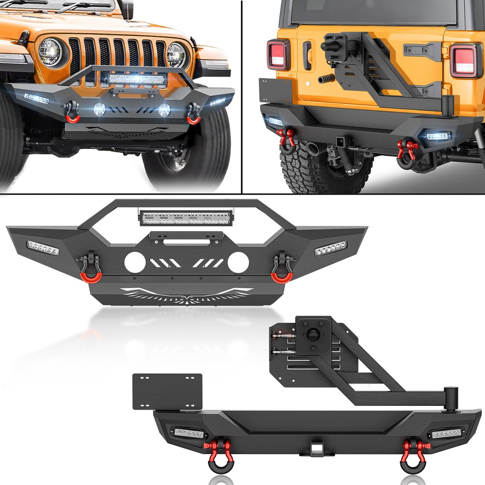 2018-2025 Jeep Wrangler JL JLU Front or Rear Bumper with License Plate Bracket