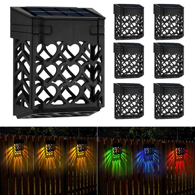 2-8PACK Super Bright Solar Power Door Fence Wall Lights LED RGB Garden Deck Lamp