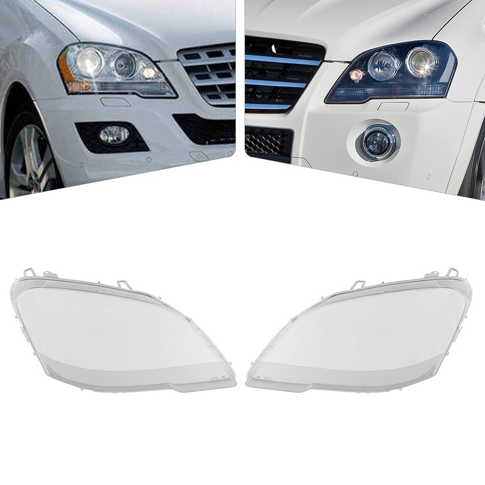 A Pair For 2009-2011 Mercedes Benz W164 Headlight Lens Cover Lenses