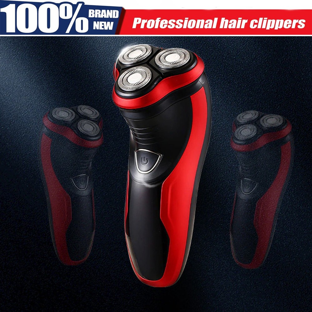 Wet Dry Men's Razor Rotary Waterproof Electric Shaver Pop-Up Trimmer Cordless
