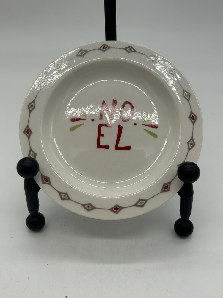 Creative Co-Op 5-inch Noel Christmas Stoneware Holiday Plate