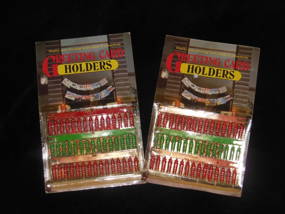 2 - Tarjeteros de Felicitación - Expositor Vintage - Pinzas Miniatura - Navidad