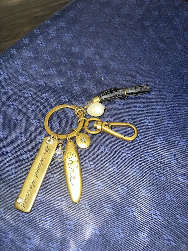 Chico’s Inspiration Keychain SHINE SHE BELIEVED SHE COULD Charm keychain tassel