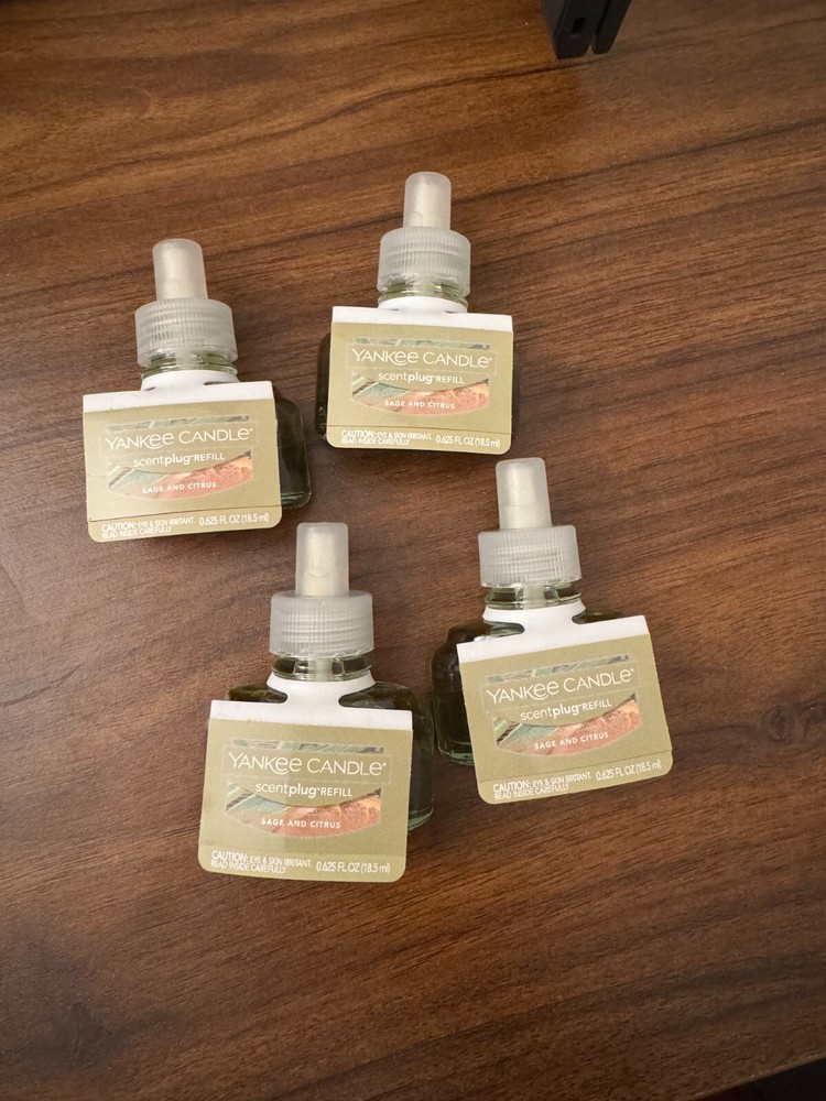 Yankee Candle Sage & Citrus Plug Refill 0.625 fl oz 4-Pack New