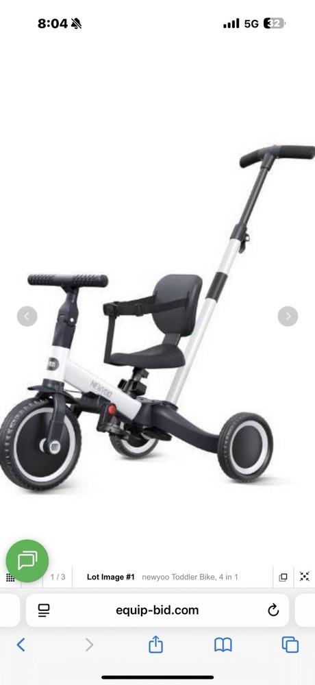 4-in-1 White Balance Bike for Toddlers Ages 1-3 Years