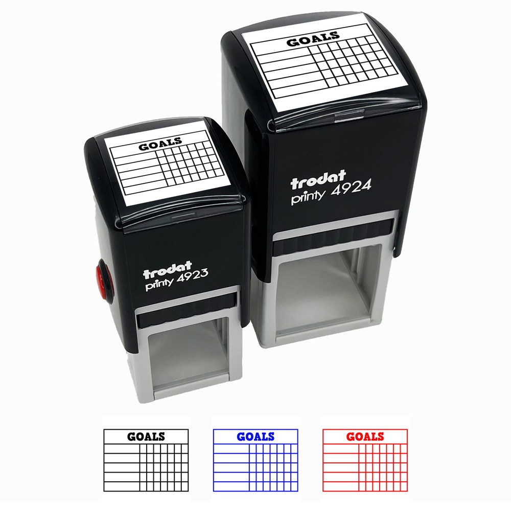 Goals Weekly Habit Tracker Grid Fill-In Self-Inking Rubber Stamp Ink Stamper