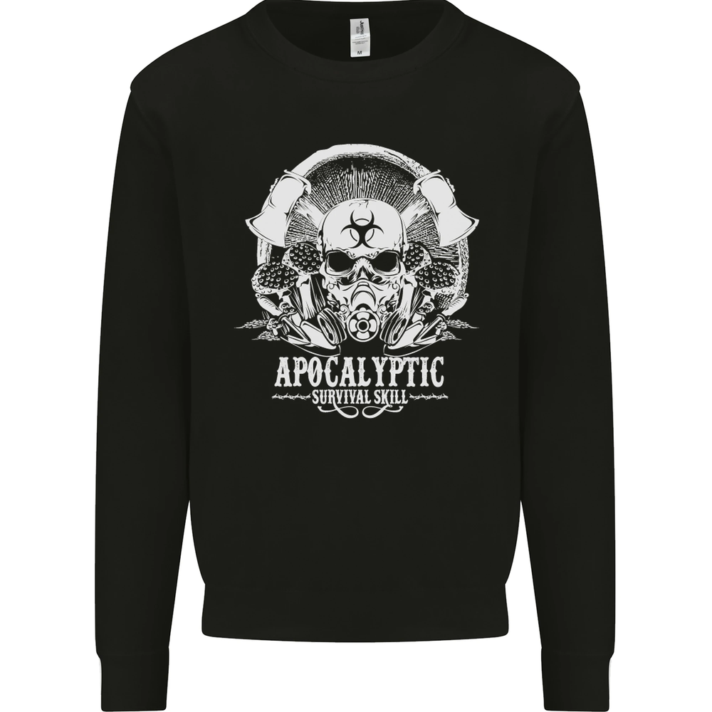 Apocalyptic Survival Skill Skull Gaming Mens Sweatshirt Jumper