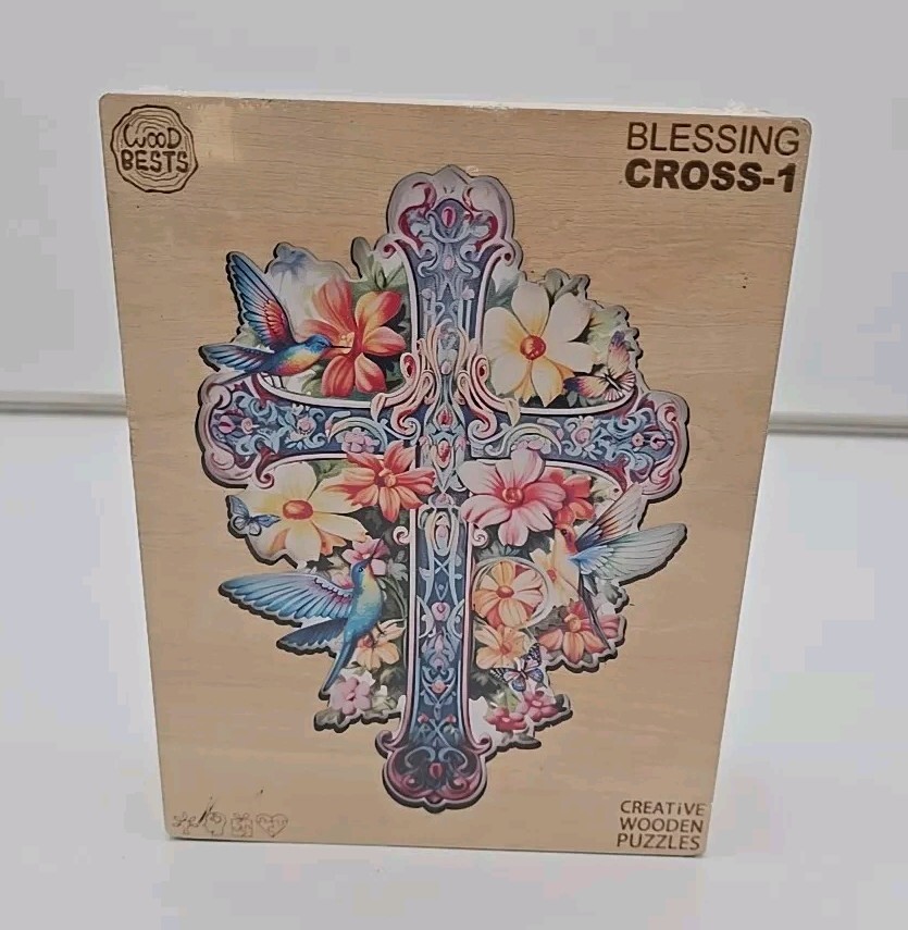 Wooden Jigsaw Puzzle 300 pieces Blessing Cross  13.7 x 13.7