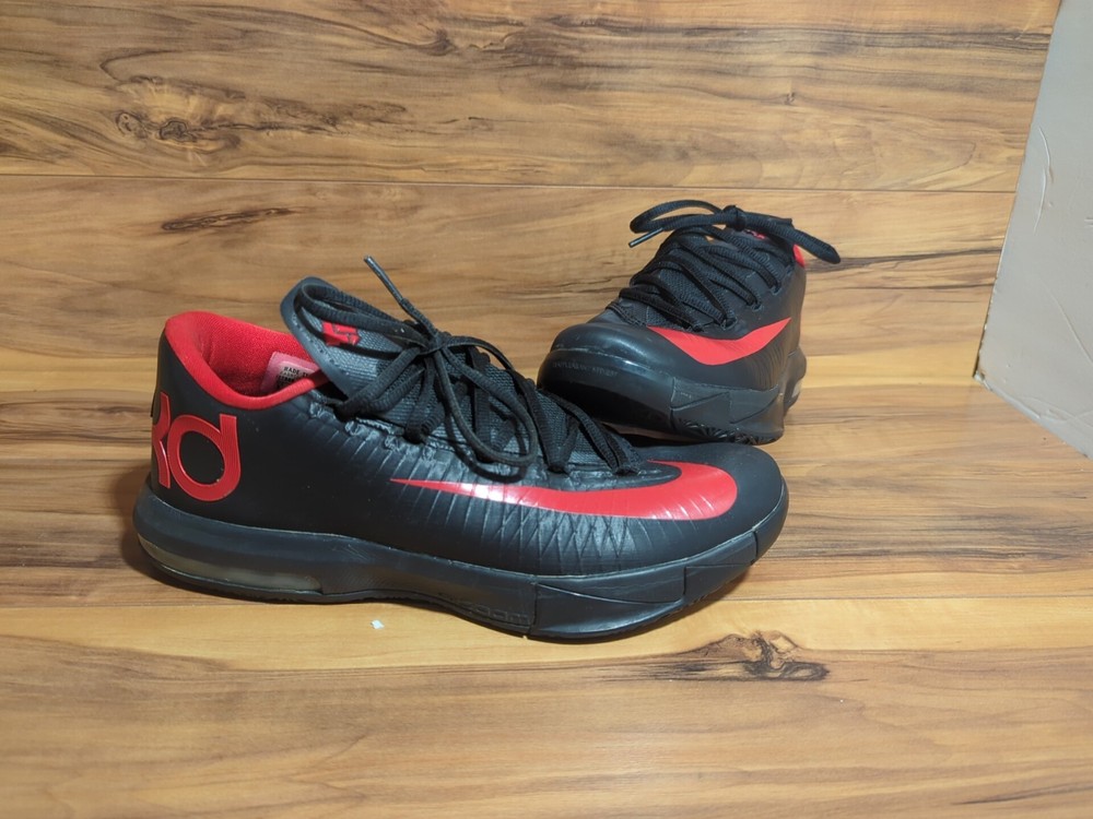Nike KD 6 ID Size 9 Red Black Basketball Shoes 627969-993