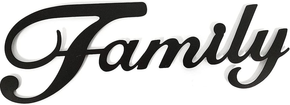 Everydecor Family Sign, Metal Family Signs Home Wall Decor, Black Rustic Fami...