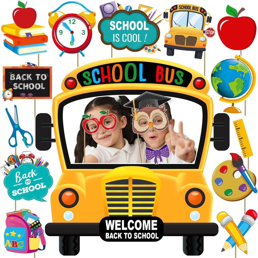 17-Piece Back to School Photo Props and Party Decorations Kit-image