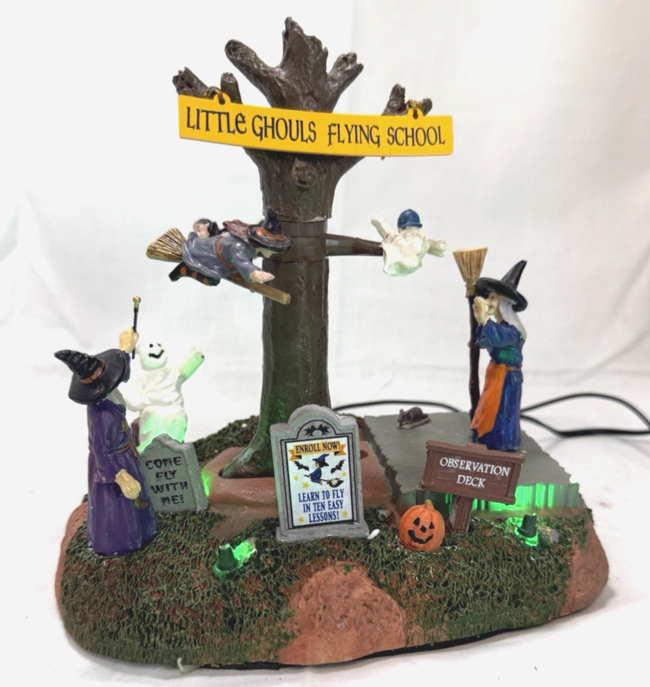 Lemax Spooky Town Animated Little Ghouls Flying School Halloween Decor 64041