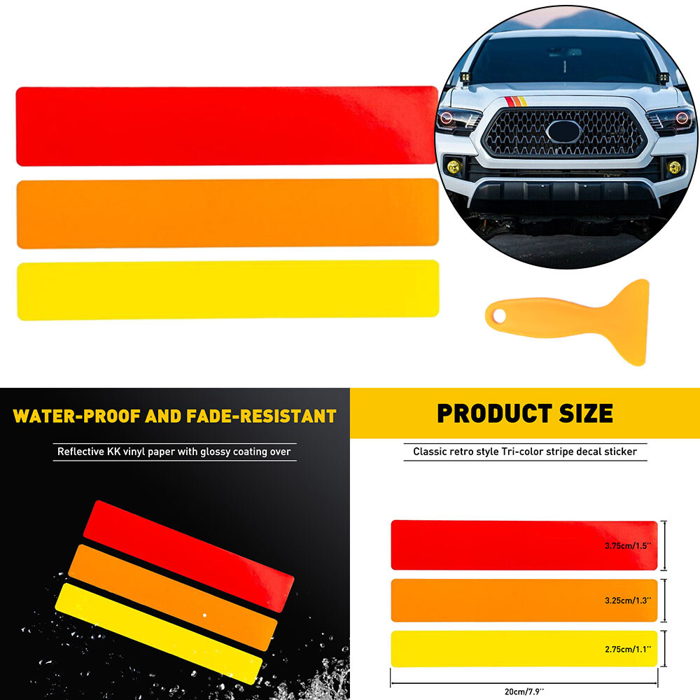 Tri-color Sticker grille Top Retro Style 2016-2022 For Toyota Tacoma 7.9