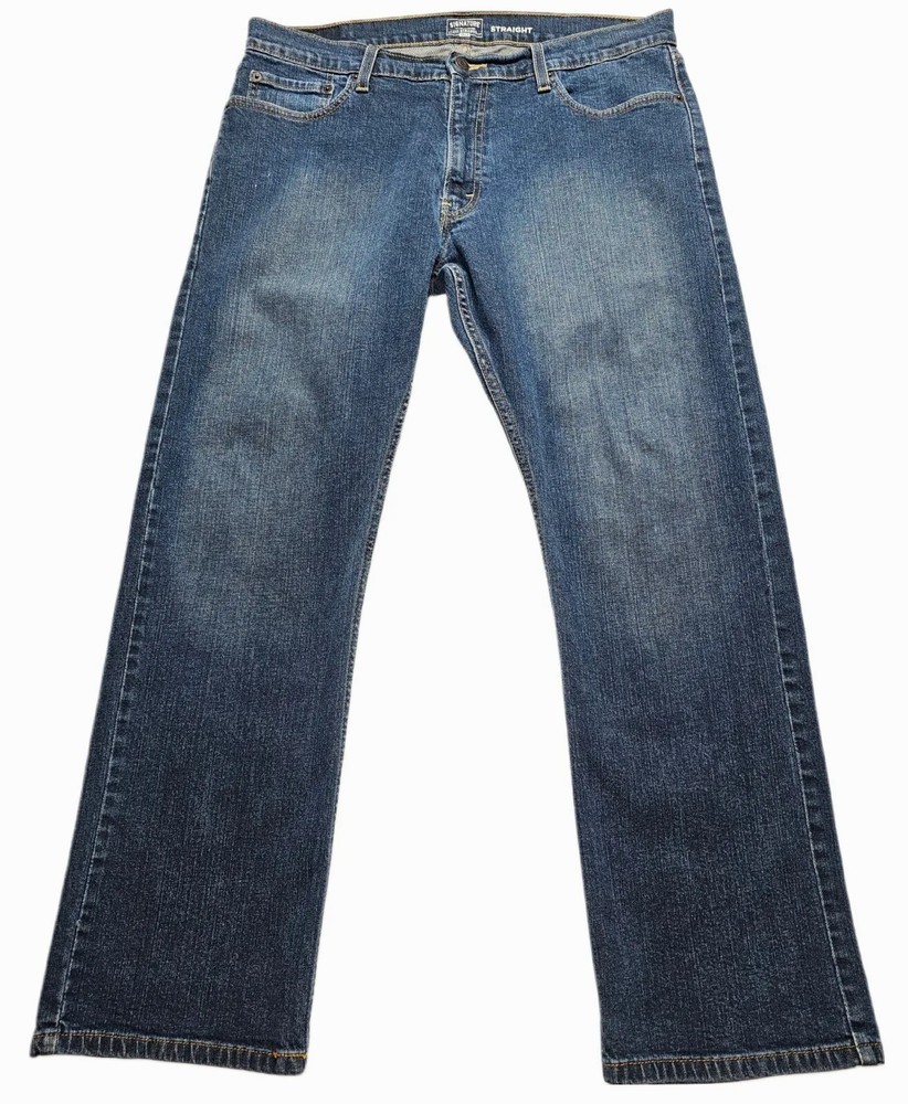 Levi Signature Straight Leg Dark Wash Denim Blue Jeans Men's Size W36/L30