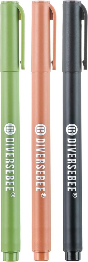 Fine Tip Permanent Markers 3-Pack with Quick Dry Ink and Transparent Sticky Notes